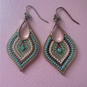 Perfect Holiday Gift Elegant Silver and Turquoise Earrings